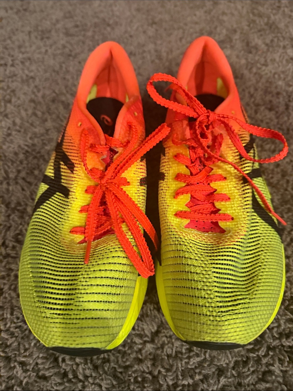 Asics Neon Yellow and Orange Women's Athletic Running Shoes